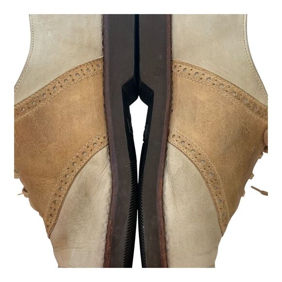 Cole Haan G2 Men's Shoes 10 D Almond Toe Lace Up Suede Oxfords Khaki Two Toned - Picture 6 of 16